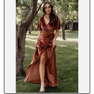 Baltic Born Velvet Wrap Maxi Dress XS